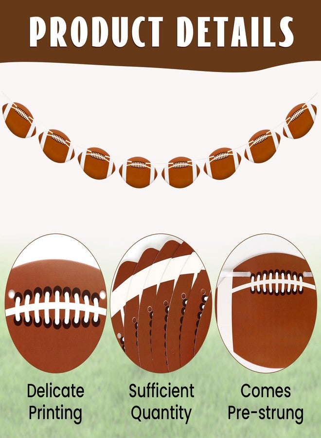 KINYFY 4 Pcs Football Banners, Football Hanging Flag Banners, Ball Garland Banner for Football-Themed Party, Sports, Birthday Decorations (Brown) - Image 3